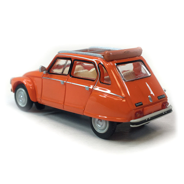 Citroën Dyane 6 capote ouverte, orange cuivre indien, 1973 - SAI 7624 - HO 1/87