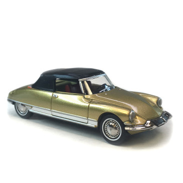 Citroën DS 19 cabriolet capote fermé, gris nacré, 1963 - SAI 7811 - HO 1/87