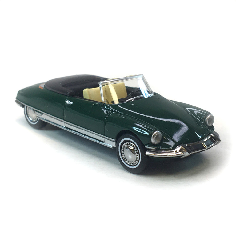 Citroën DS 19 cabriolet capote ouverte, vert forêt, 1963 - SAI 7804 - HO 1/87