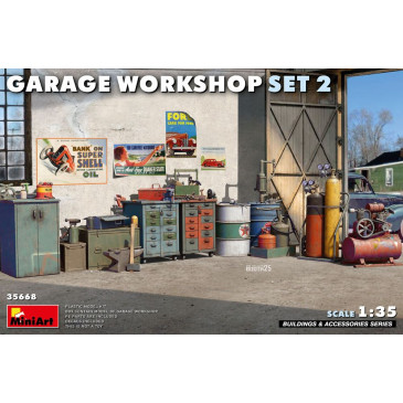 Ensemble d'atelier de garage set 2 - MINIART 35668 - 1/35