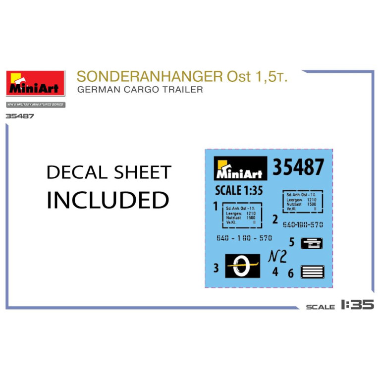 Remorque cargo allemande, Sonderanhanger Ost 1,5t, 4 versions - MiniArt 35487 - 1/35