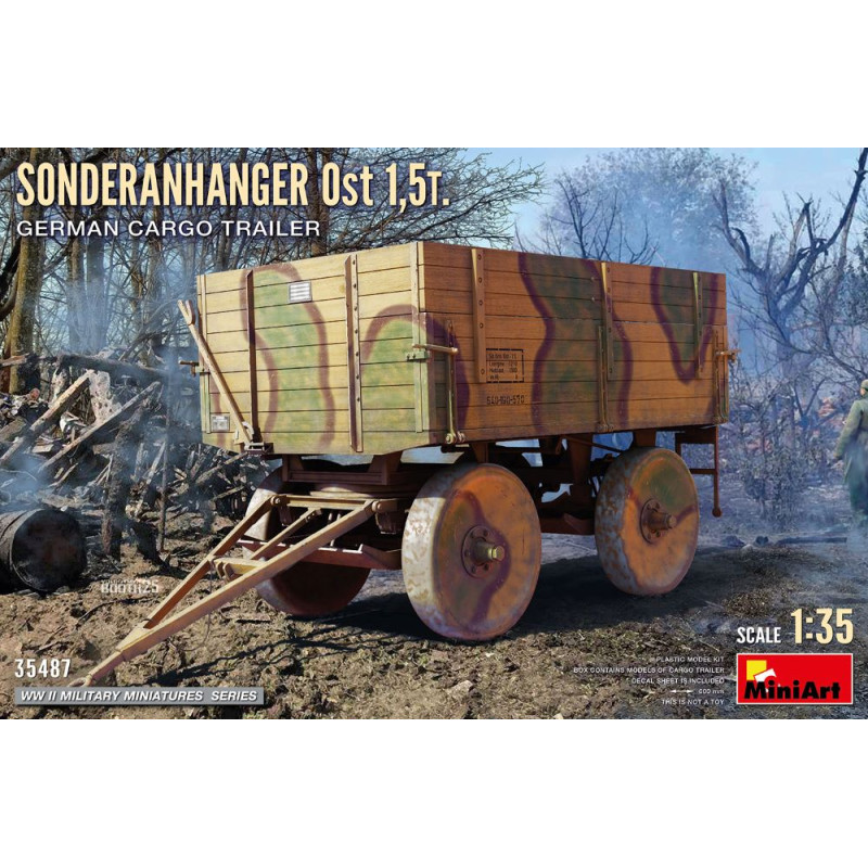 MiniArt 1:35 – Remorque Cargo Allemande – Kit Maquette 1/35, Non Peint, Pièces Détaillées, Dès 14 Ans