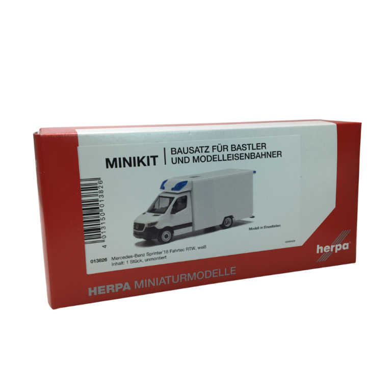 Minikit Mercedes-Benz Sprinter '18 Fahrtec RTW, blanc - HERPA 013826 - HO 1/87