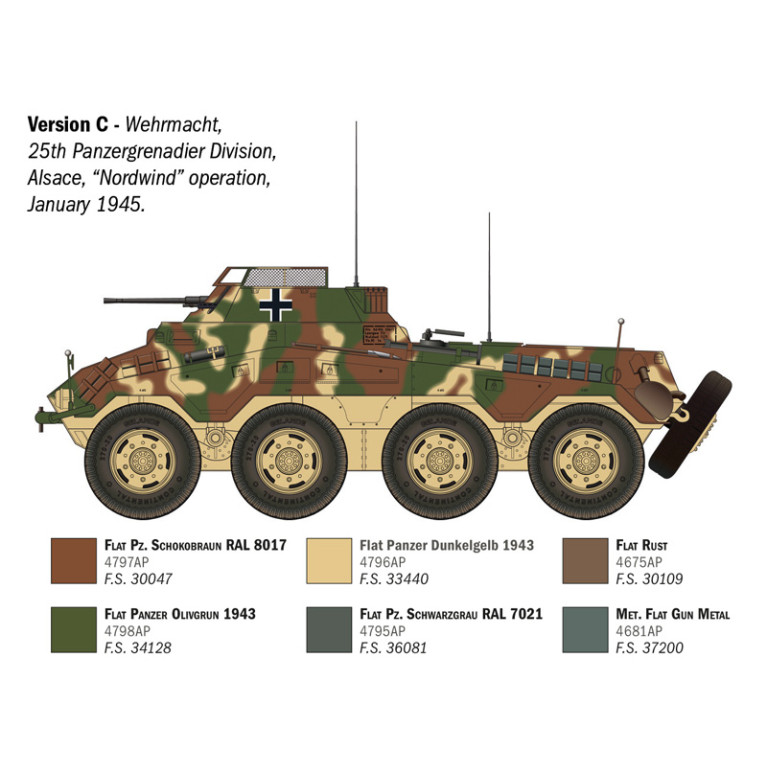 Sd. Kfz. 234/1, 3 versions - ITALERI 6757 - 1/35