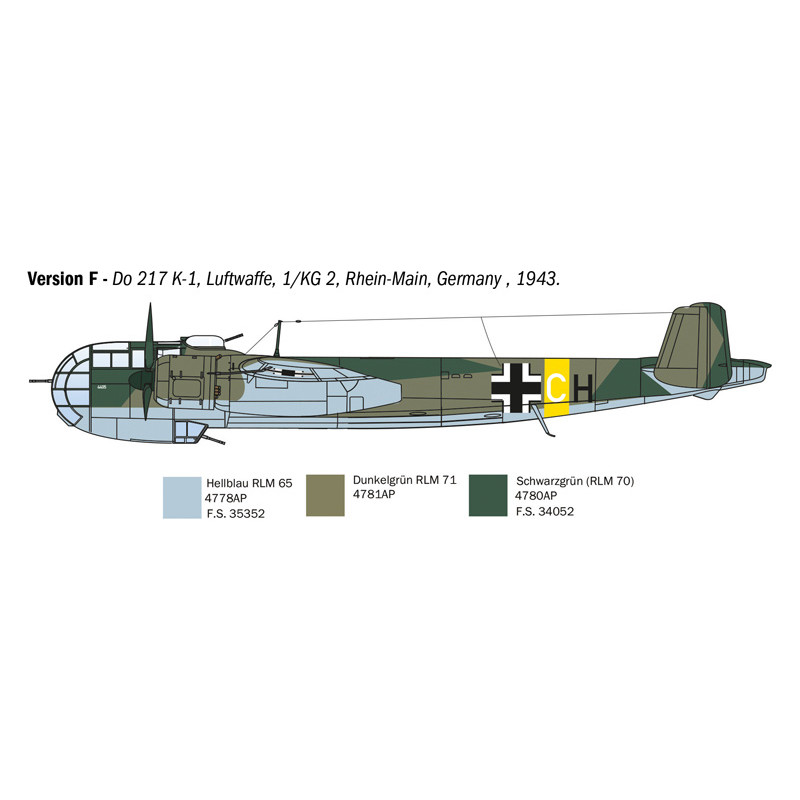 DO 217 K-1/K-2 avec Fritz X, 6 versions - ITALERI 1488 - 1/72