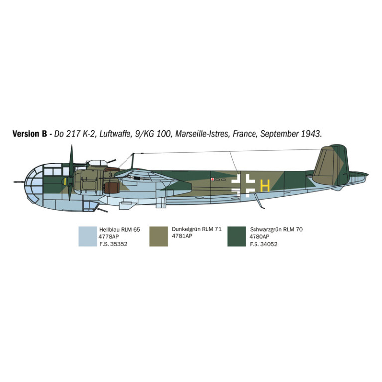 DO 217 K-1/K-2 avec Fritz X, 6 versions - ITALERI 1488 - 1/72
