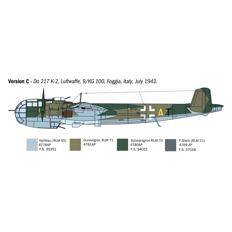 DO 217 K-1/K-2 avec Fritz X, 6 versions - ITALERI 1488 - 1/72