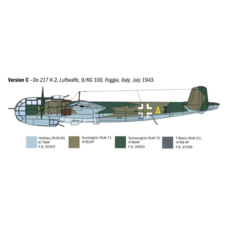 DO 217 K-1/K-2 avec Fritz X, 6 versions - ITALERI 1488 - 1/72
