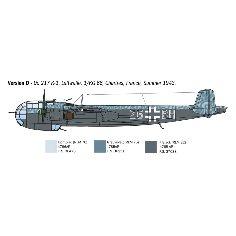 DO 217 K-1/K-2 avec Fritz X, 6 versions - ITALERI 1488 - 1/72