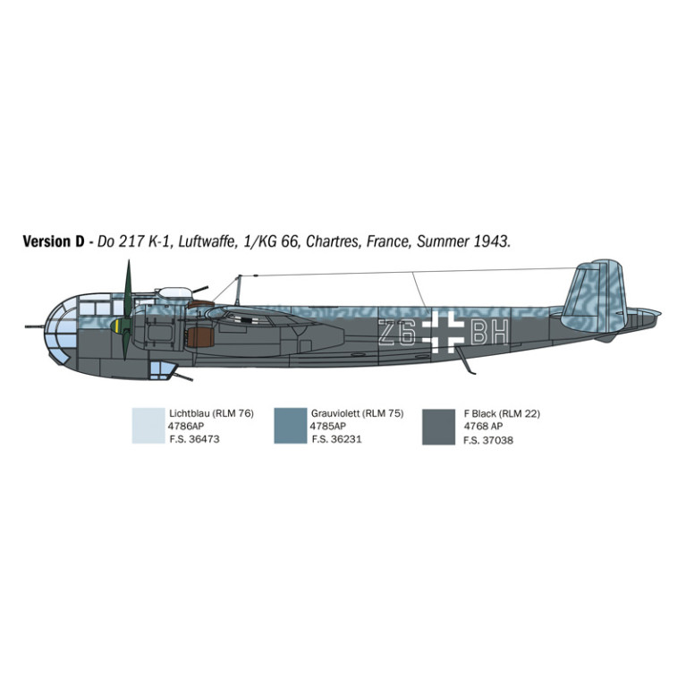 DO 217 K-1/K-2 avec Fritz X, 6 versions - ITALERI 1488 - 1/72