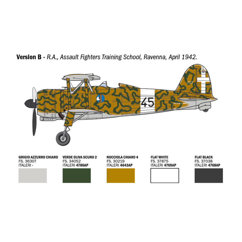 FIAT CR.42 Falco Assault/Night Fighter, 4 versions - ITALERI 2842 - 1/48