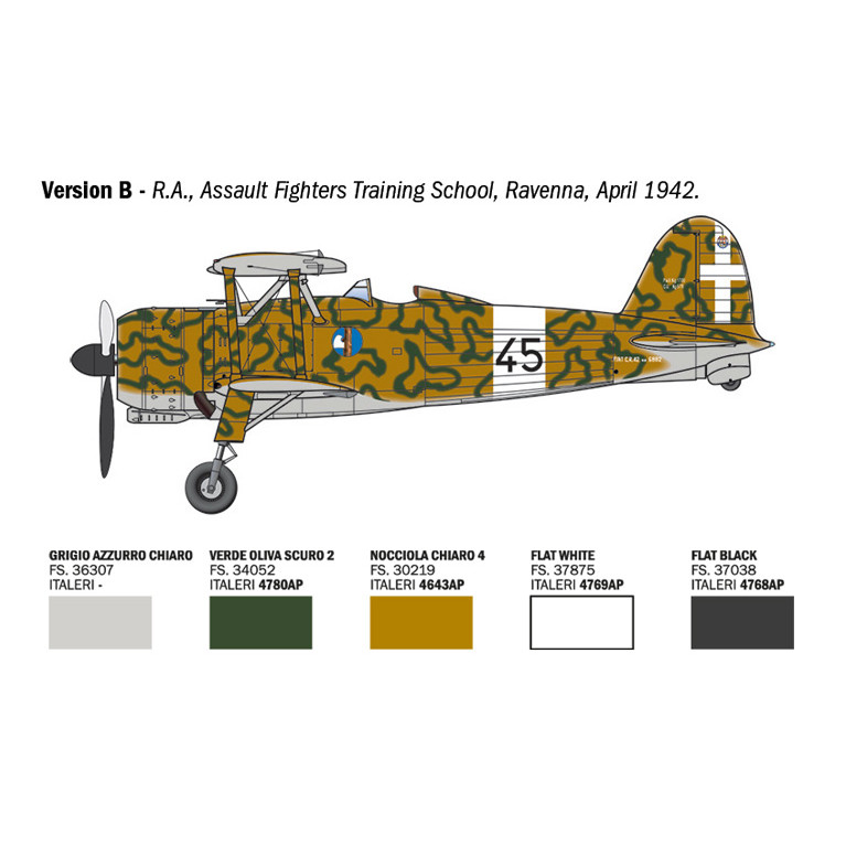 FIAT CR.42 Falco Assault/Night Fighter, 4 versions - ITALERI 2842 - 1/48