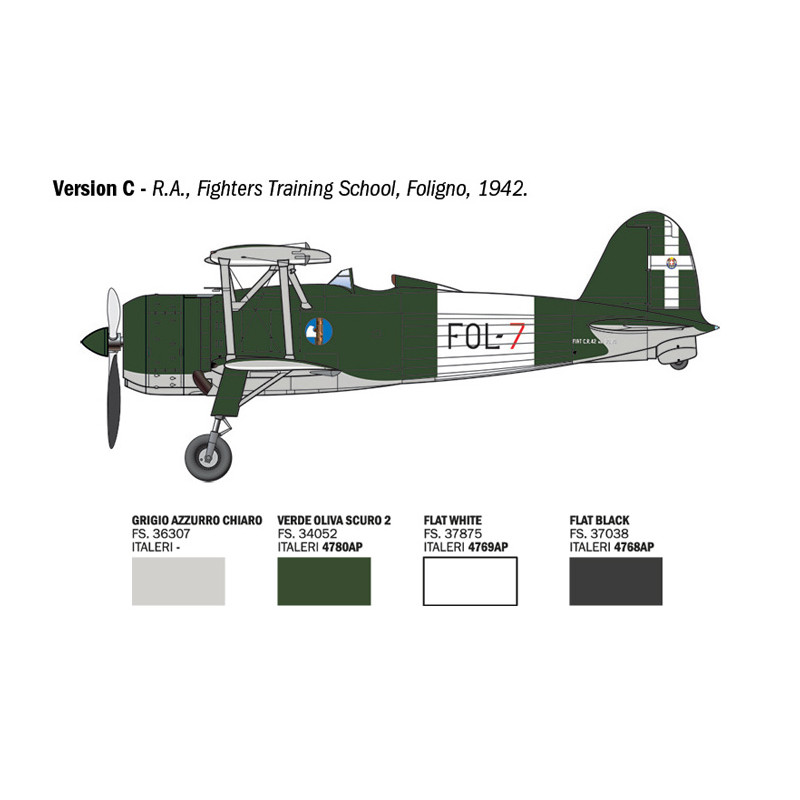 FIAT CR.42 Falco Assault/Night Fighter, 4 versions - ITALERI 2842 - 1/48