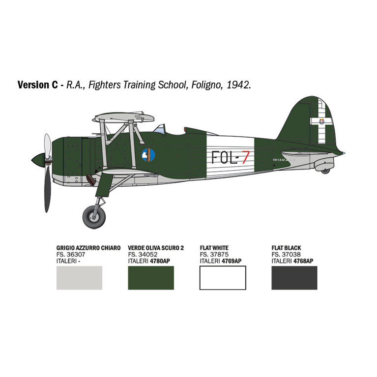 FIAT CR.42 Falco Assault/Night Fighter, 4 versions - ITALERI 2842 - 1/48