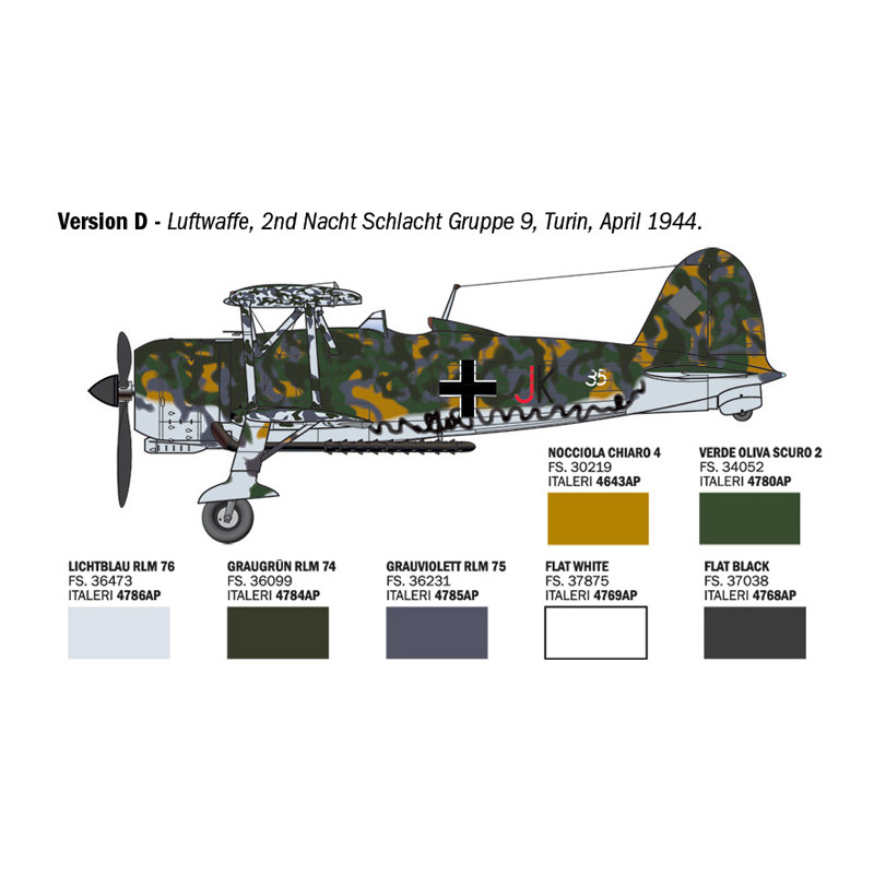 FIAT CR.42 Falco Assault/Night Fighter, 4 versions - ITALERI 2842 - 1/48
