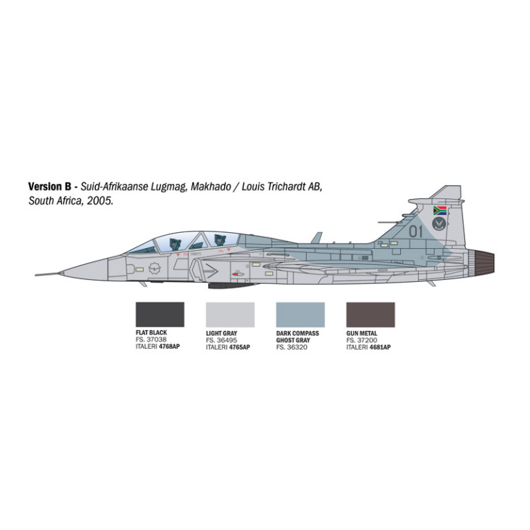 JAS-39D Gripen biplace, 4 versions - ITALERI 91216 - 1/72