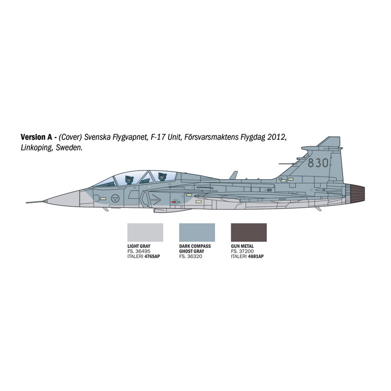 JAS-39D Gripen biplace, 4 versions - ITALERI 91216 - 1/72