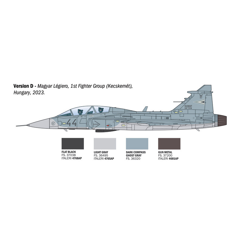 JAS-39D Gripen biplace, 4 versions - ITALERI 91216 - 1/72