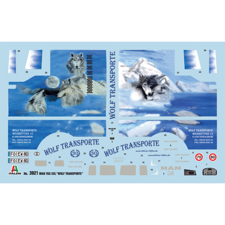 MAN TGX XXL, version Wolf transporte - ITALERI 3921 - 1/24