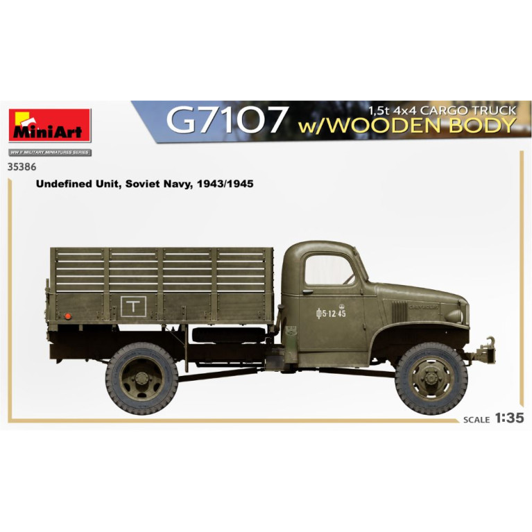 G7107 Camion cargo 1.5 t 4x4 avec carrosserie en bois, 5 versions - MiniArt 35386 - 1/35