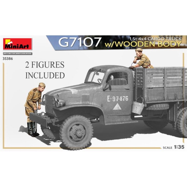 G7107 Camion cargo 1.5 t 4x4 avec carrosserie en bois, 5 versions - MiniArt 35386 - 1/35