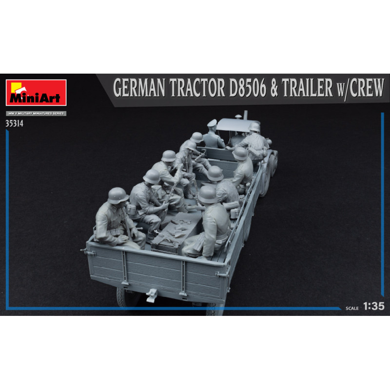 Tracteur allemand D8506 et remorque avec équipage, 2 versions - MiniArt 35314 - 1/35