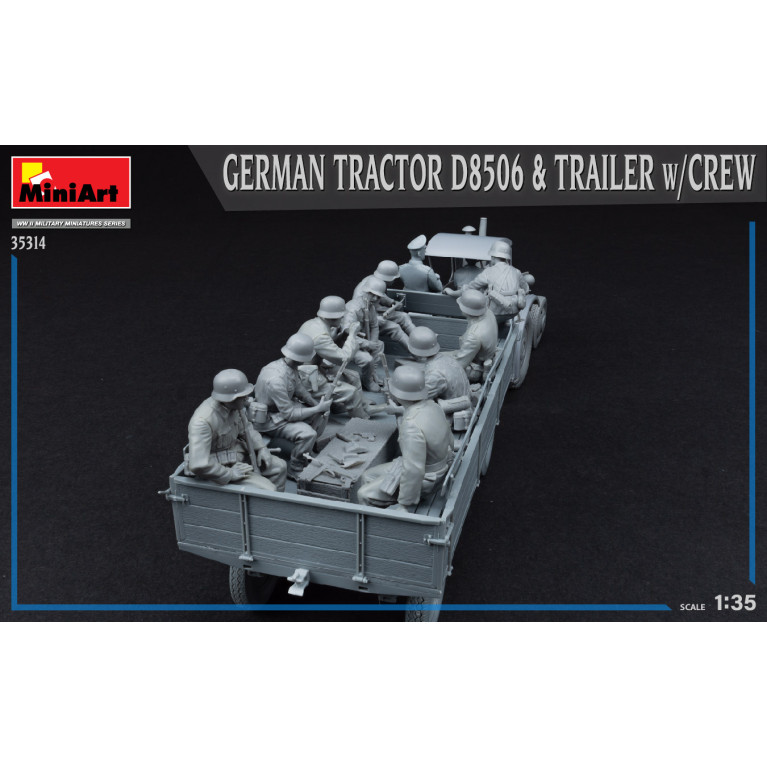 Tracteur allemand D8506 et remorque avec équipage, 2 versions - MiniArt 35314 - 1/35