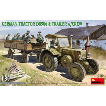 Tracteur allemand D8506 et remorque avec équipage, 2 versions - MiniArt 35314 - 1/35