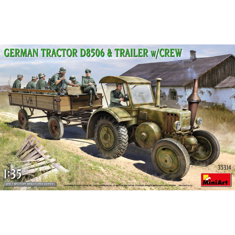 Tracteur allemand D8506 et remorque avec équipage, 2 versions - MiniArt 35314 - 1/35