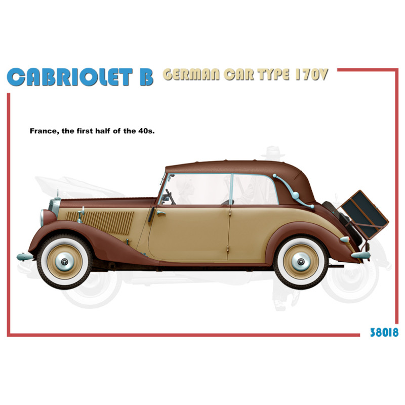Cabriolet B voiture allemande, type 170V, 6 versions - MiniArt 38018 - 1/35