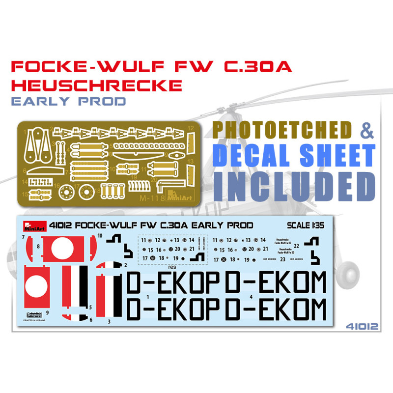Fock-wulf FW C.30A Heuschrecke, early prod, 2 versions - MiniArt 41012 - 1/35