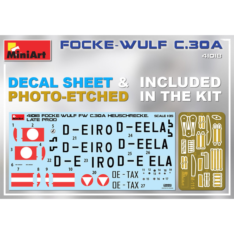 Fock-wulf FW C.30A Heuschrecke, late prod, 3 versions - MiniArt 41018 - 1/35