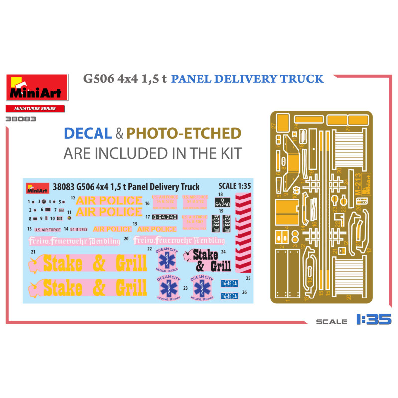Camion de livraison de panneaux G506 4x4 1.5t, 4 versions - MiniArt 38083 - 1/35