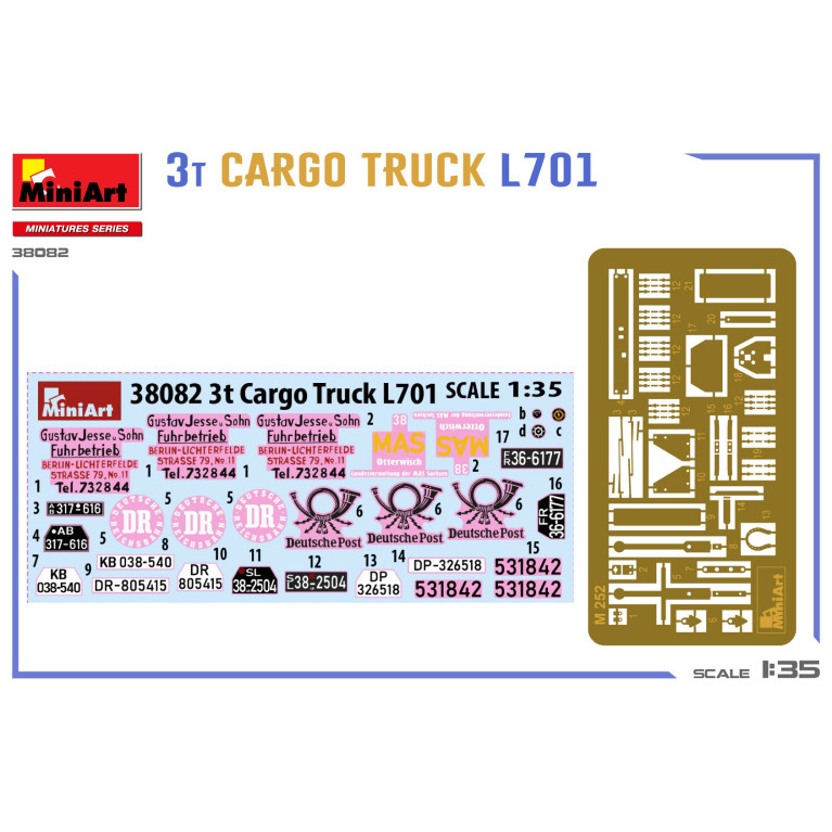 Camion de transport 3T L701, 6 versions - MiniArt 38082 - 1/35