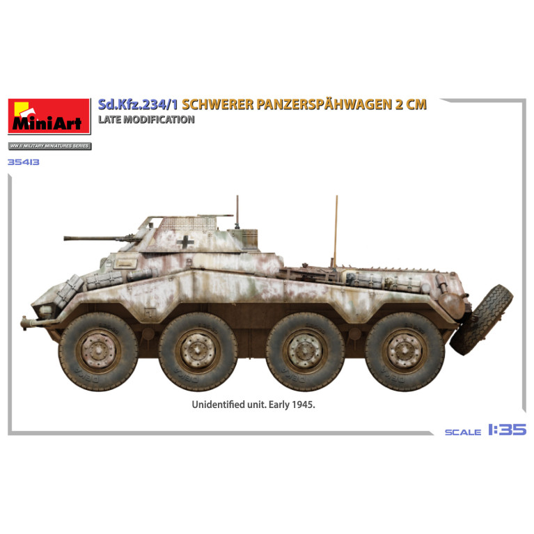 Sd.Kfz.234/1 Schwerer Panzerspähwagen (2 cm), Late modification, 6 versions - MiniArt 35413 - 1/35