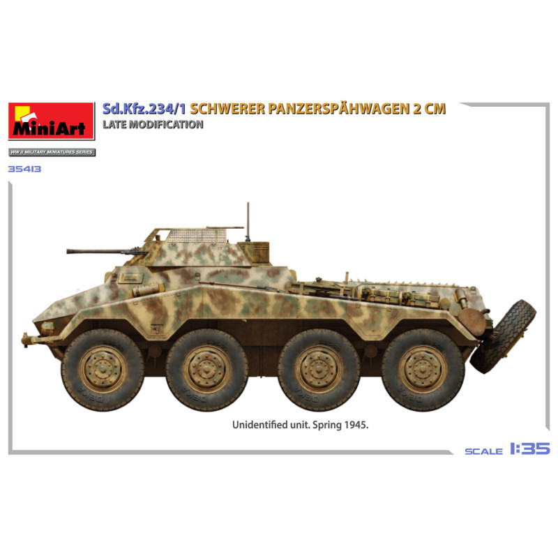 Sd.Kfz.234/1 Schwerer Panzerspähwagen (2 cm), Late modification, 6 versions - MiniArt 35413 - 1/35