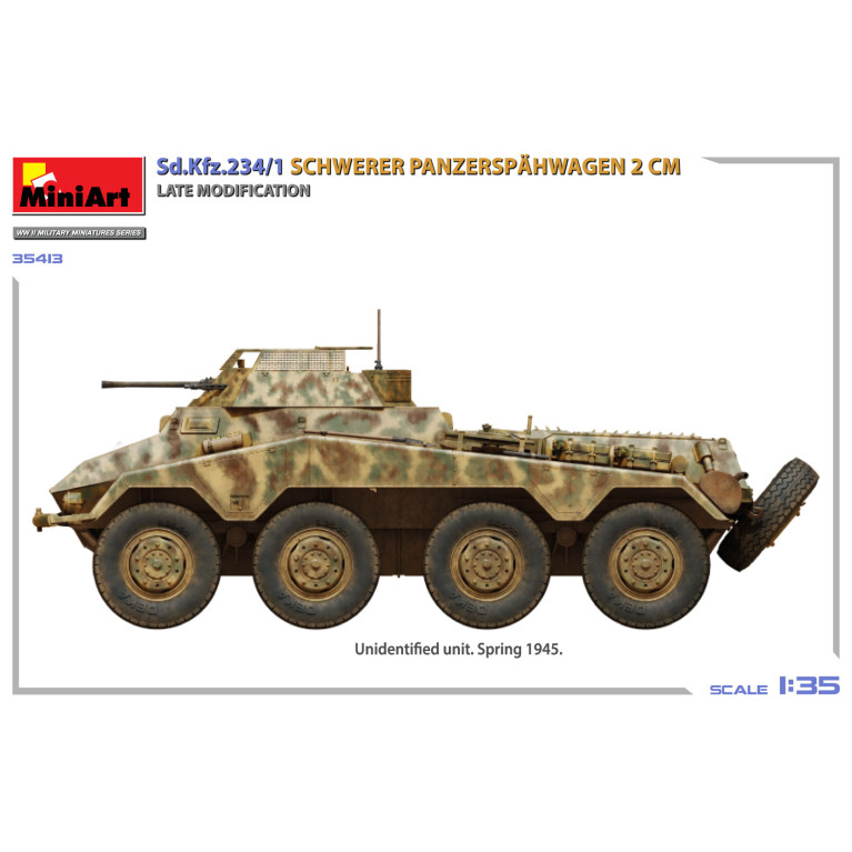 Sd.Kfz.234/1 Schwerer Panzerspähwagen (2 cm), Late modification, 6 versions - MiniArt 35413 - 1/35