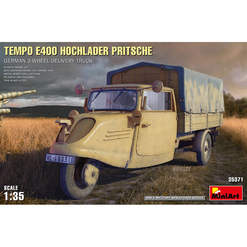 Tempo E400 Hochlader Pritsche. Camion de livraison allemand à 3 roues, 4 versions - MiniArt 35371 - 1/35