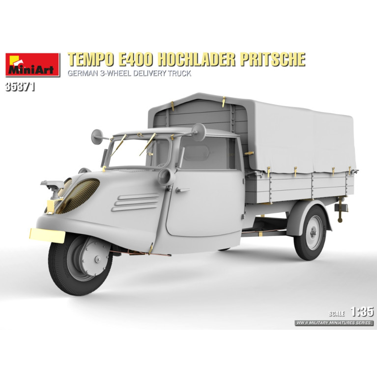 Tempo E400 Hochlader Pritsche. Camion de livraison allemand à 3 roues, 4 versions - MiniArt 35371 - 1/35