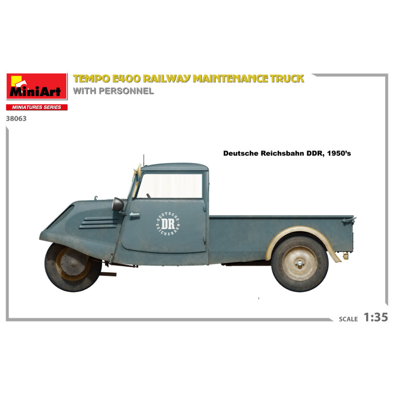 Tempo E400 Camion de maintenance ferroviaire, 4 figurines - MiniArt 38063 - 1/35