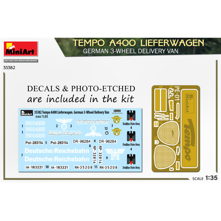 Tempo A400 fourgon de livraison allemand à 3 roues, 5 versions - MiniArt 35382 - 1/35