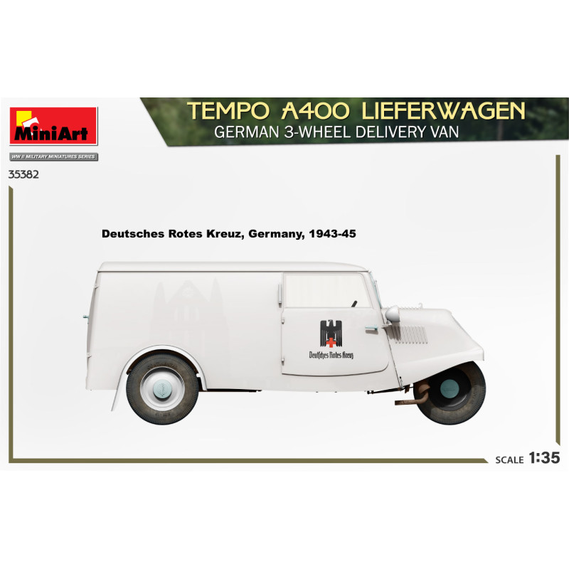 Tempo A400 fourgon de livraison allemand à 3 roues, 5 versions - MiniArt 35382 - 1/35