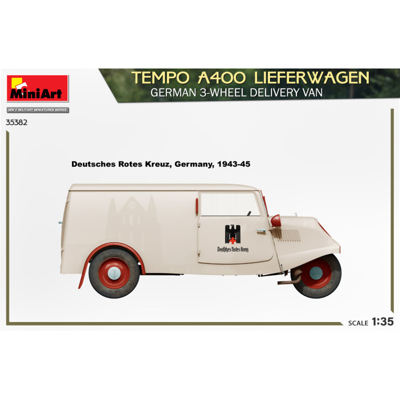 Tempo A400 fourgon de livraison allemand à 3 roues, 5 versions - MiniArt 35382 - 1/35