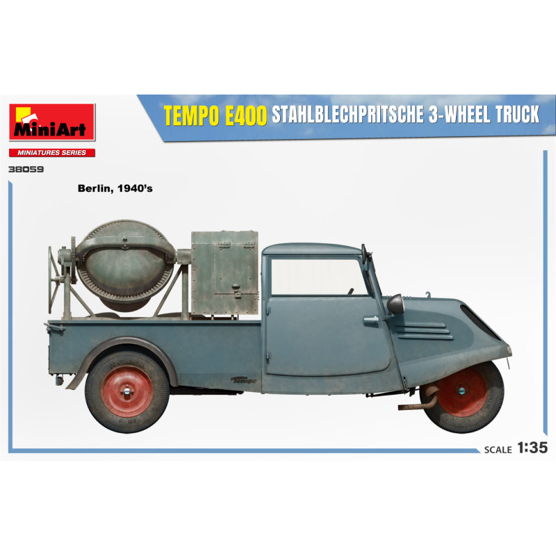 Tempo E400 Camion à 3 roues avec plateforme de fer, 5 versions  - MiniArt 38059 - 1/35