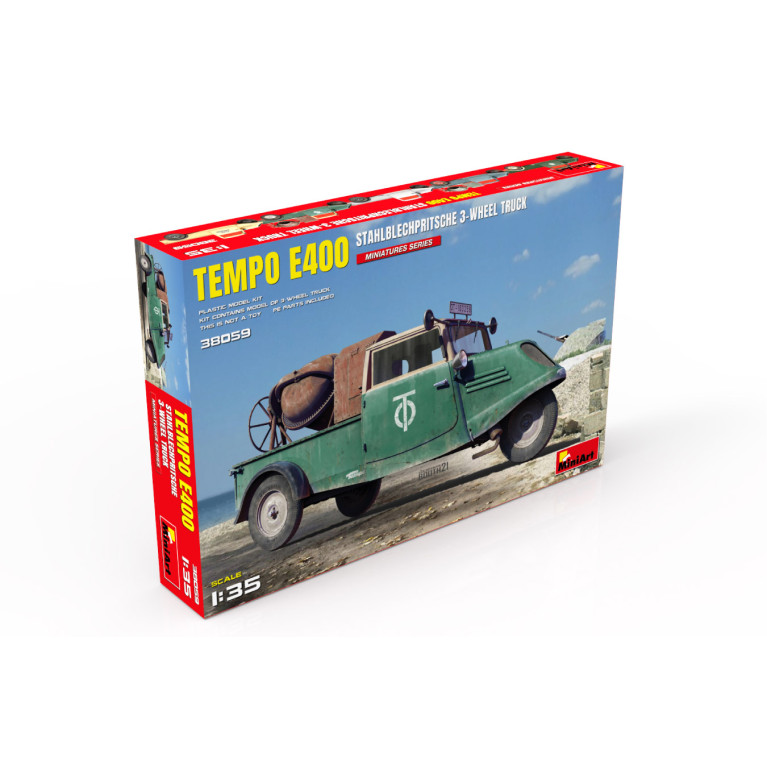Tempo E400 Camion à 3 roues avec plateforme de fer, 5 versions  - MiniArt 38059 - 1/35