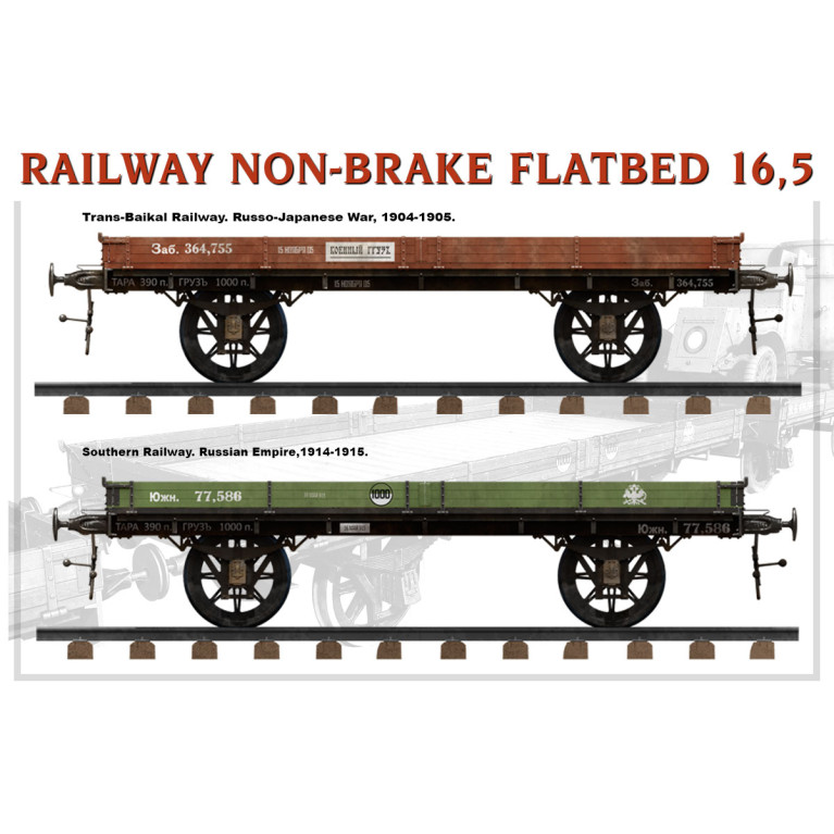 Plateforme ferroviaire sans frein 16.5t - MiniArt 39004 - 1/35