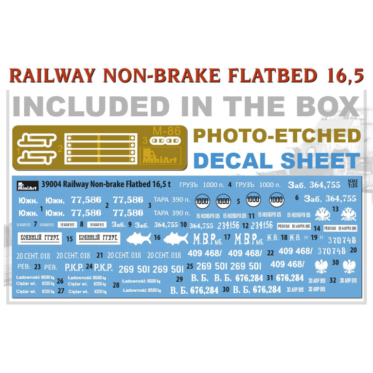 Plateforme ferroviaire sans frein 16.5t - MiniArt 39004 - 1/35