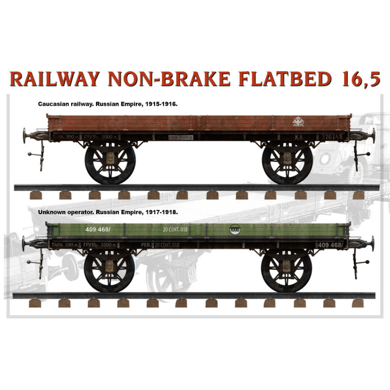 Plateforme ferroviaire sans frein 16.5t - MiniArt 39004 - 1/35