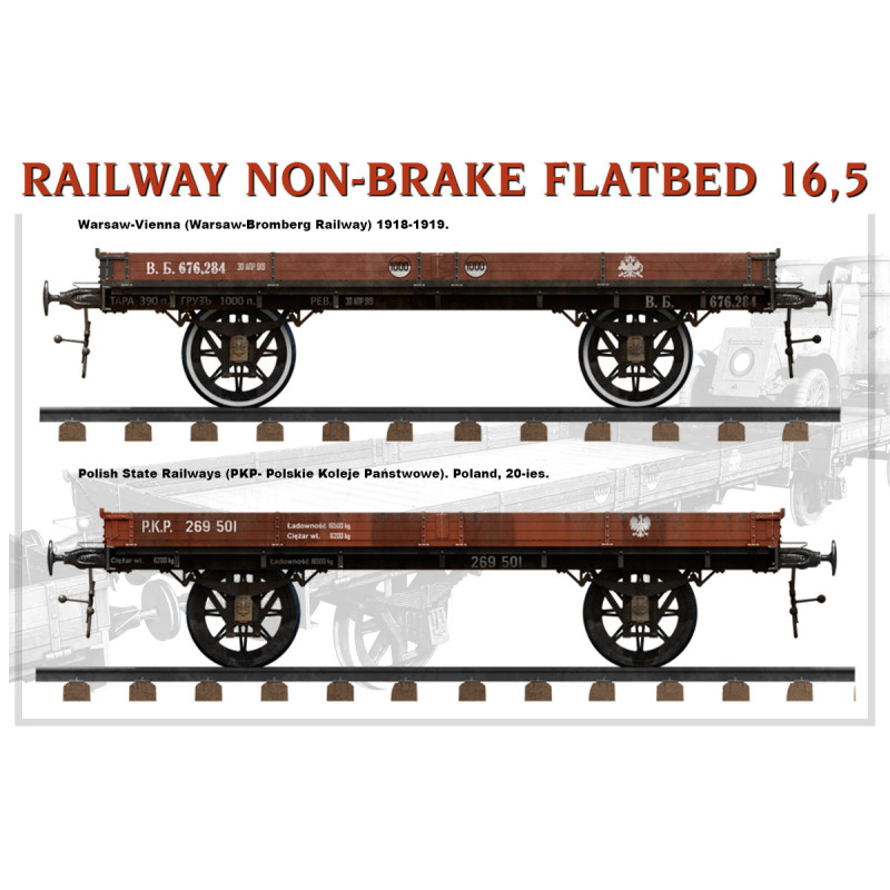 Plateforme ferroviaire sans frein 16.5t - MiniArt 39004 - 1/35