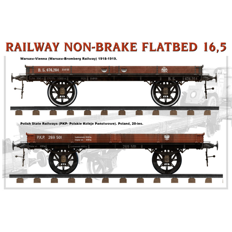 Plateforme ferroviaire sans frein 16.5t - MiniArt 39004 - 1/35